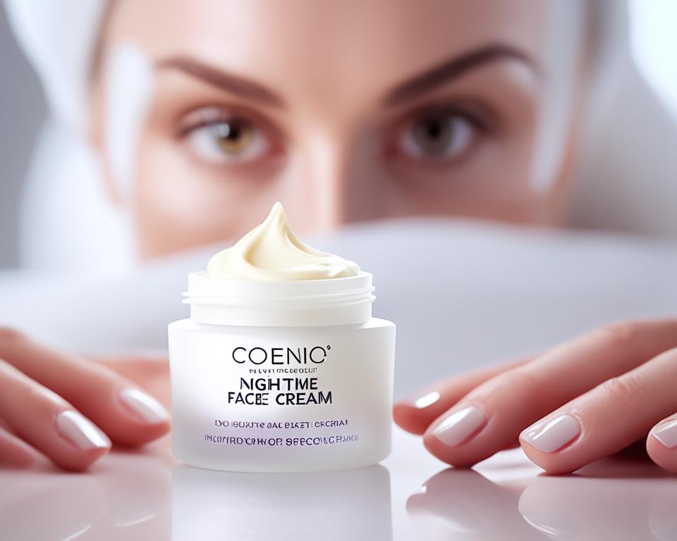 night time face cream application